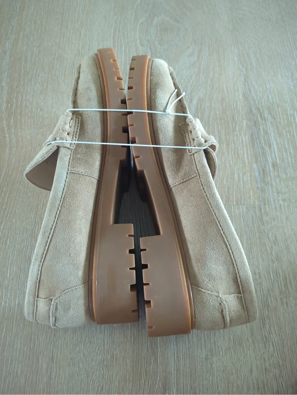 Ralph Lauren Italy 9.5 Tan Suede Leather Penny Loafer Flat Slip on New